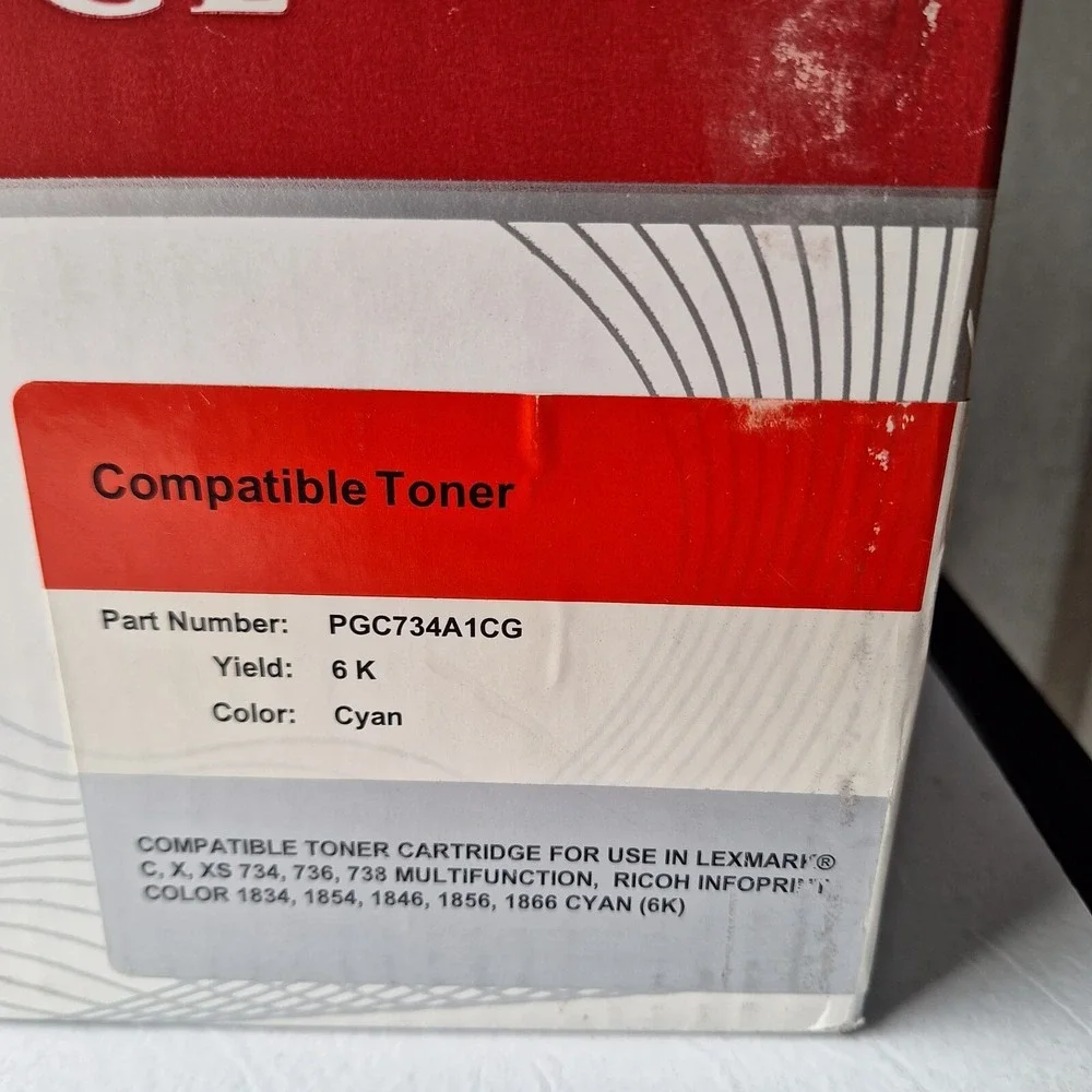 LEXMARK PGC734A2CG CYAN TONER CARTRIDGE C734 C736 X734 X736 X738 1834 1854 1846